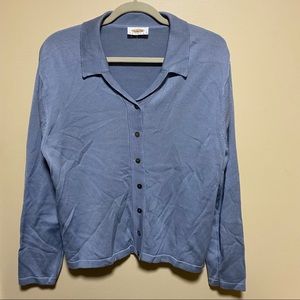 Talbots Vintage Button Up Cardigan Blue size Large Petite